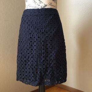 Kenar Black Eyelet Laced Pencil Skirt Sz 6